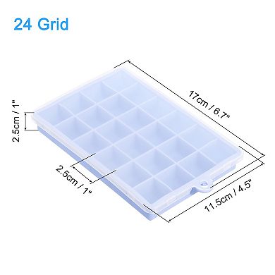 Silicone Ice Tray with Lid for Freezer, Square Ice Mould Cube Per Tray for Cocktail, Juice