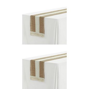 2 Pack Fringe Table Runners, Floral Table Banner For Home Decoration