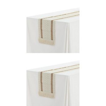 2 Pack Fringe Table Runners, Floral Table Banner For Home Decoration