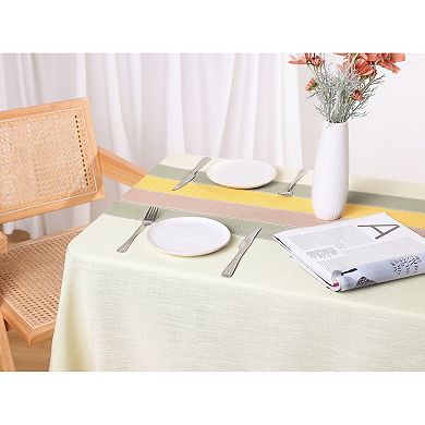 Rustic Tablecloth Cotton Linen Waterproof Table Cover With Tassels
