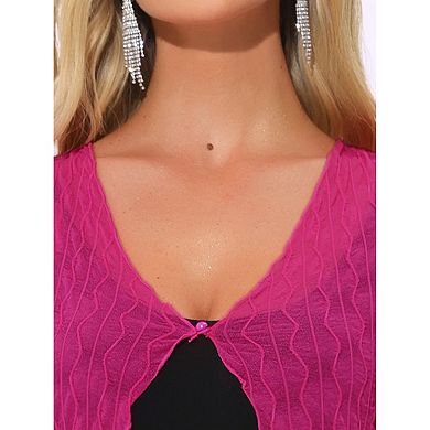 Lightweight Bolero Shrug For Women's Sheer Textured Crop Shrug