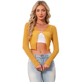 Lightweight Bolero Shrug for Women's Sheer Textured Crop Shrug