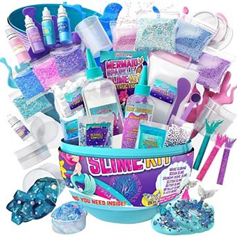 Egg Surprise Mermaid Sparkle Slime Kit, 22 Fun Pieces To Make Sparkly Glow