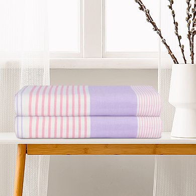 Absorbent 2 Pack Cotton Bath Towels Set, Soft, Light Weight And Quick Dry