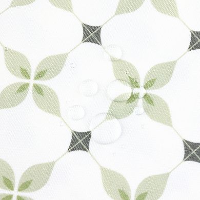 Rectangle Floral Tablecloth Faux Pu Table Cover With Tassels