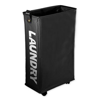 Laundry Basket With Wheels, Clothes Hamper With Handle For Corner Dorm
