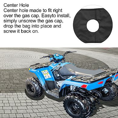 Atv Tank Saddle Storage Bag Cup Holder Pocket Bag With Zipper For Motorcycles Snowmobile Black