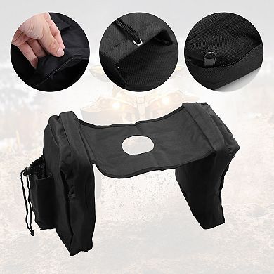 Atv Tank Saddle Storage Bag Cup Holder Pocket Bag With Zipper For Motorcycles Snowmobile Black