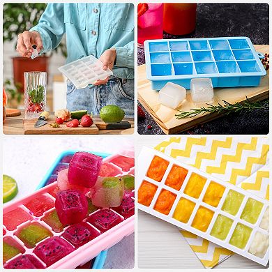 Ice Cube Tray With Removable Lid For Freezer, Square Ice Cube Mould Per Tray For Cocktail, Juice