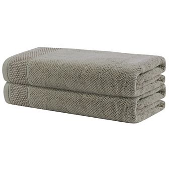 2 Pack Oversized Bath Towel Set Embroidery Cotton Highly Absorbent Towels