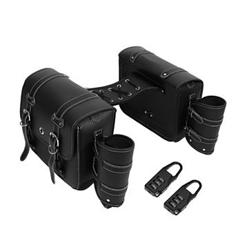 1 Pair Motorcycle Saddlebag Handlebar Bags Cycling Luggage Bag Black 10.63"x4.72"x8.46"
