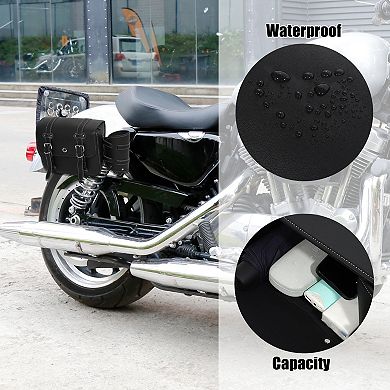 1 Pair Motorcycle Saddlebag Handlebar Bags Cycling Luggage Bag Black 10.63"x4.72"x8.46"