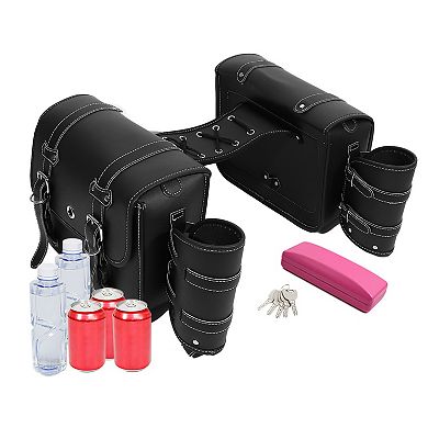 1 Pair Motorcycle Saddlebag Handlebar Bags Cycling Luggage Bag Black 10.63"x4.72"x8.46"