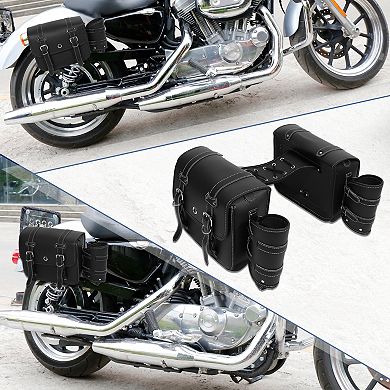 1 Pair Motorcycle Saddlebag Handlebar Bags Cycling Luggage Bag Black 10.63"x4.72"x8.46"