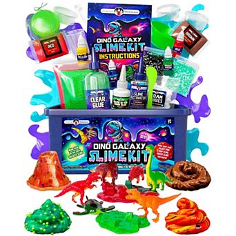 Dino Galaxy Slime Kit with Dino Toys, Glow in the Dark, Ideal Holiday Gift