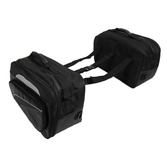 1pair Motorcycle Saddlebag Side Tool Bags Cycling Luggage Bag Adjustable Buckles Black