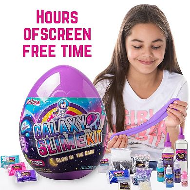 Egg Surprise Galaxy Slime Kit, 41 Pieces To Make Glow In The Dark Slime