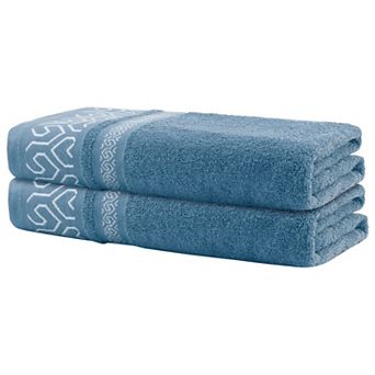2 Pack Cotton Bath Towels Soft Absorbent Quick Dry Durable Bathroom Towels