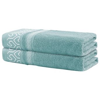2 Pack Cotton Bath Towels Soft Absorbent Quick Dry Durable Bathroom Towels