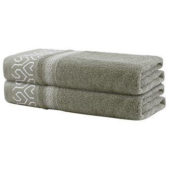 2 Pack Cotton Bath Towels Soft Absorbent Quick Dry Durable Bathroom Towels
