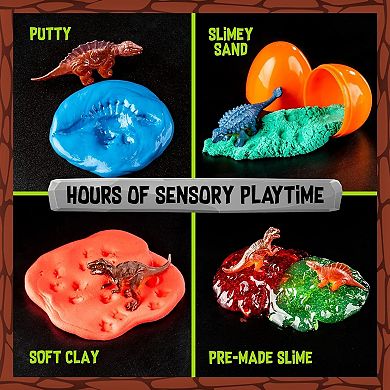 Dinosaur Egg Slime Discovery with 4 Dino Cracking Eggs and 15 Plastic Eggs