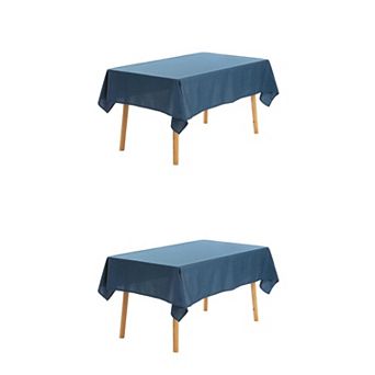 Rectangle Waterproof Spill Proof Wrinkle Tablecloth Table Cover 2 Pack For Dining 55" X 79"