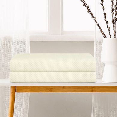 Medium Waffle 2 Pack Cotton Bath Towel Set Soft Absorbent Quick Drying Bathroom Towels