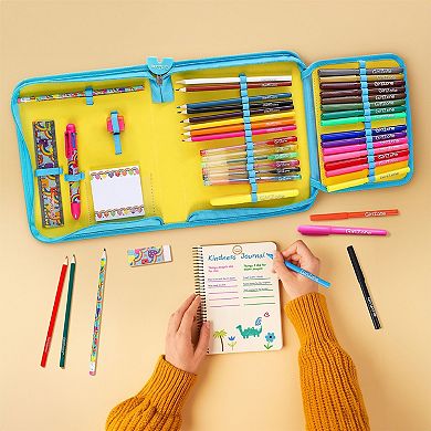 43-Piece Rainbow Stationery Set for Girls, Jumbo Arts & Crafts Pencil Case