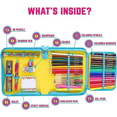 43-Piece Rainbow Stationery Set for Girls, Jumbo Arts & Crafts