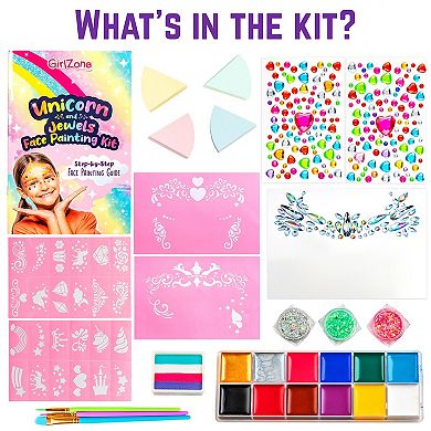 Unicorn And Jewels Face Painting Kit, Fun Face Paint Set