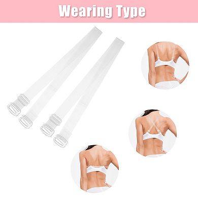 3 Pair Invisible Clear Bra Strap, Plastic Hook Shoulder Strap Abs, Transparent, 18mm