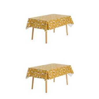 2 Pack Rectangle Tablecloth Wrinkle-Resistant Waterproof Table Cover Dining 35" x 35"