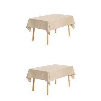 Rectangle Waterproof Spill Proof Wrinkle Tablecloth Table Cover 2 Pack For Dining 55" X 87"
