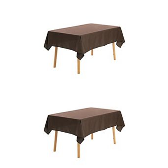 Rectangle Waterproof Spill Proof Wrinkle Tablecloth Table Cover 2 Pack For Dining 55" X 87"