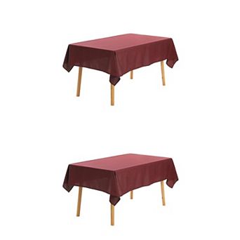 Rectangle Waterproof Spill Proof Wrinkle Tablecloth Table Cover 2 Pack For Dining 55" X 87"