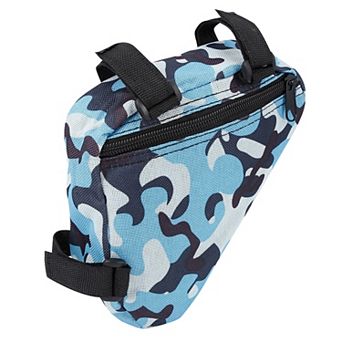 16x14x4cm Bike Saddlebag Bicycle Frame Bag Tool Pouch Pack Storage Bag Camouflage Blue