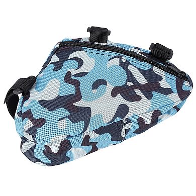 16x14x4cm Bike Saddlebag Bicycle Frame Bag Tool Pouch Pack Storage Bag Camouflage Blue
