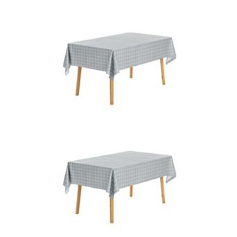 2 Pack Rectangle Tablecloth Wrinkle Resistant Waterproof Table Cover Dining 47" x 47"