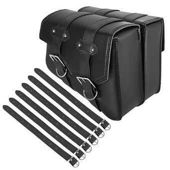 Pair Universal Motorcycle Saddlebag Cycling Storage Bag Pouch Waterproof Faux Leather