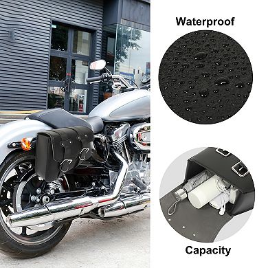 Pair Universal Motorcycle Saddlebag Cycling Storage Bag Pouch Waterproof Faux Leather