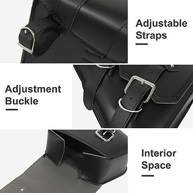 Pair Universal Motorcycle Saddlebag Cycling Storage Bag Pouch Waterproof Faux Leather
