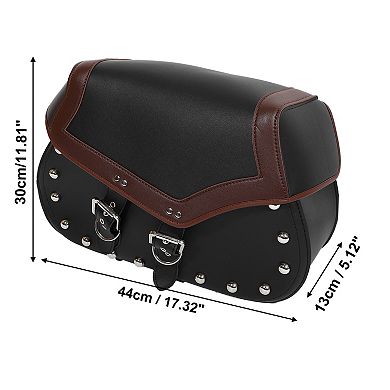 1 Pair Motorcycle Saddlebag Side Tool Bags Cycling Luggage Bag Adjustable Buckles Black Brown