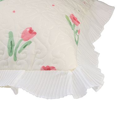 Cotton Pillowcase Set Of 4 Ruffle Trim Envelope Closure Pillow Covers