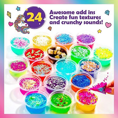Unicorn Sparkle Slime Kit, 50-piece Unicorn Slime Kit With 18pcs Pre-made Slime