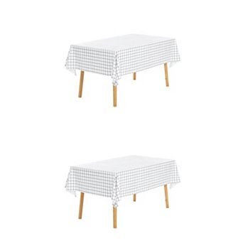 2 Pack Rectangle Tablecloth Wrinkle Resistant Waterproof Table Cover Dining 55" x 79"