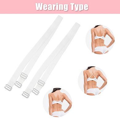 2 Pair Invisible Clear Bra Strap, Non-slip Adjustable Shoulder Strap Abs, Transparent, 15mm