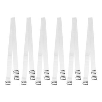 3 Pair Invisible Clear Bra Strap, Stainless Steel Hook Shoulder Strap Abs, Transparent, 18mm