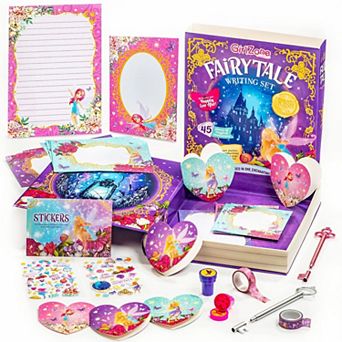 Fairytale Themed Writing Set, 45 pc Fairy Stationery Kit in a Storybook Box