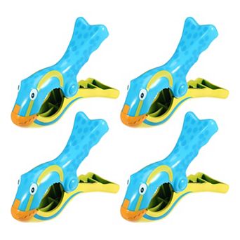 Clownfish Abs Metal Clothespins For Clothes Craft Pictures Party 4.53"x3.39"x1.50" Yellow Blue 4 pc