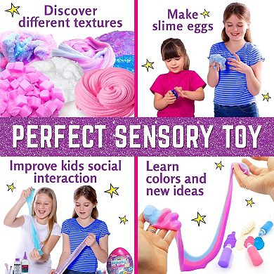 Sparkly Unicorn Egg Surprise Slime Kit for Girls, Fun Sensory Toys for Kids